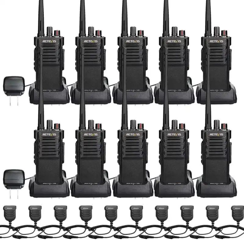 Retevis RT29 UHF Waterproof Long Range Two Way Radio with Mic (10 Pack)