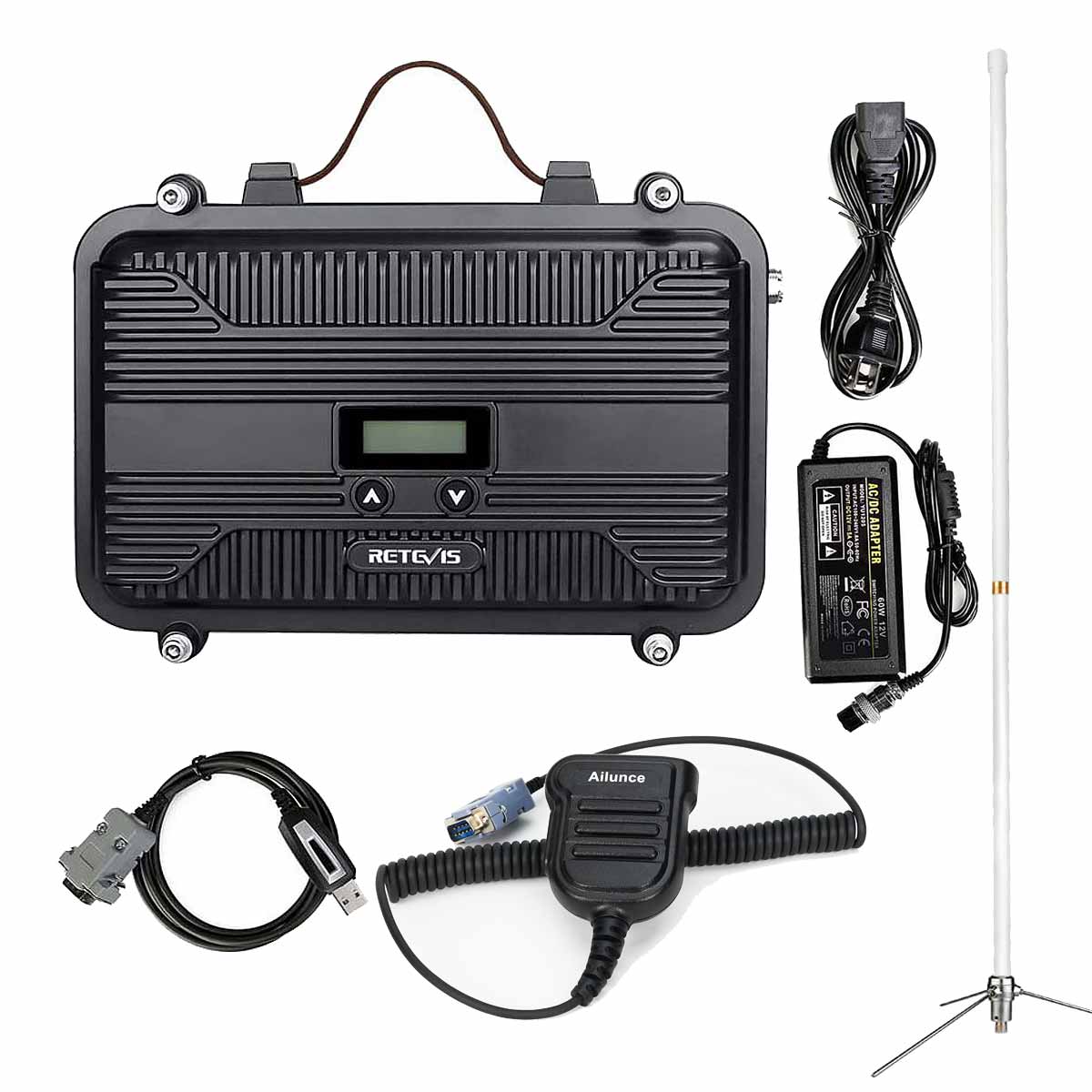 RT97S Customizable Frequency Portable Repeater and FRP Antenna Bundle