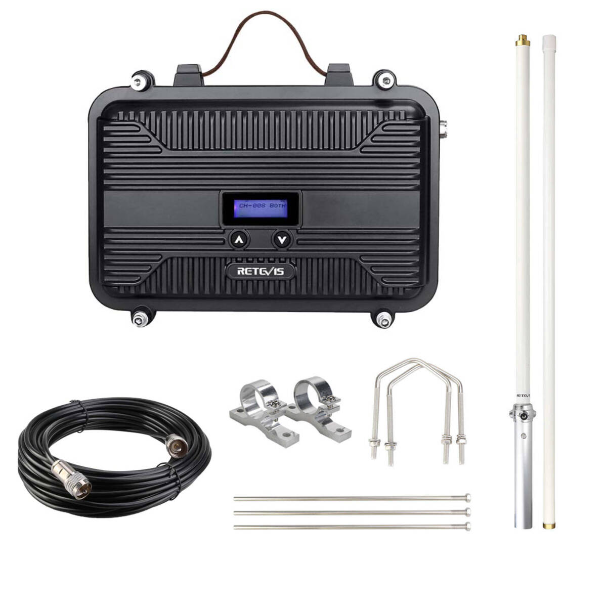 Retevis RT97P UHF Portable DMR Repeater with Base Station Antenna Bundle