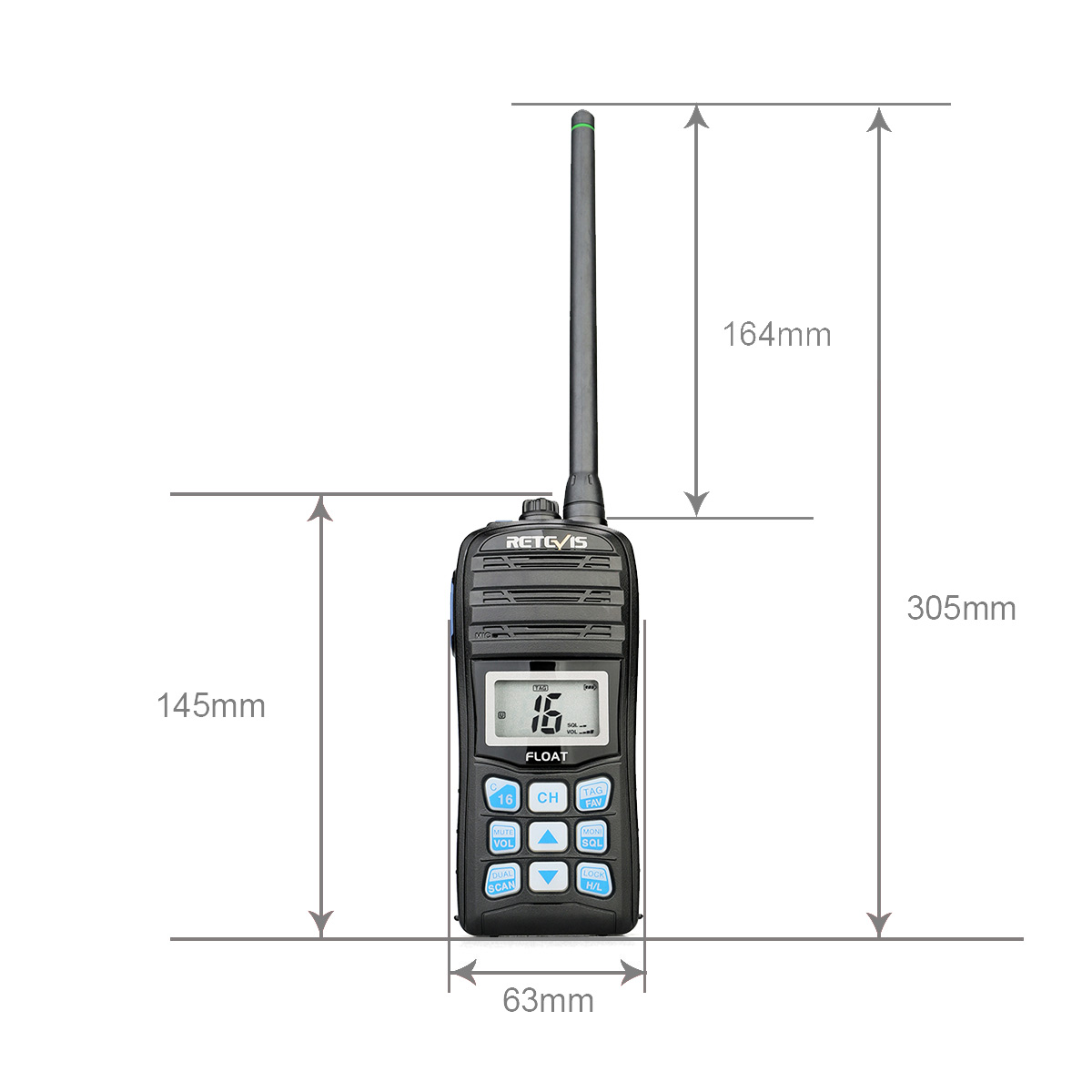 RT55 Floating IP67 VHF Marine Radio