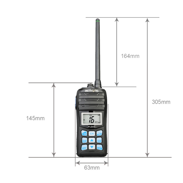 RT55 Floating IP67 VHF Marine Radio