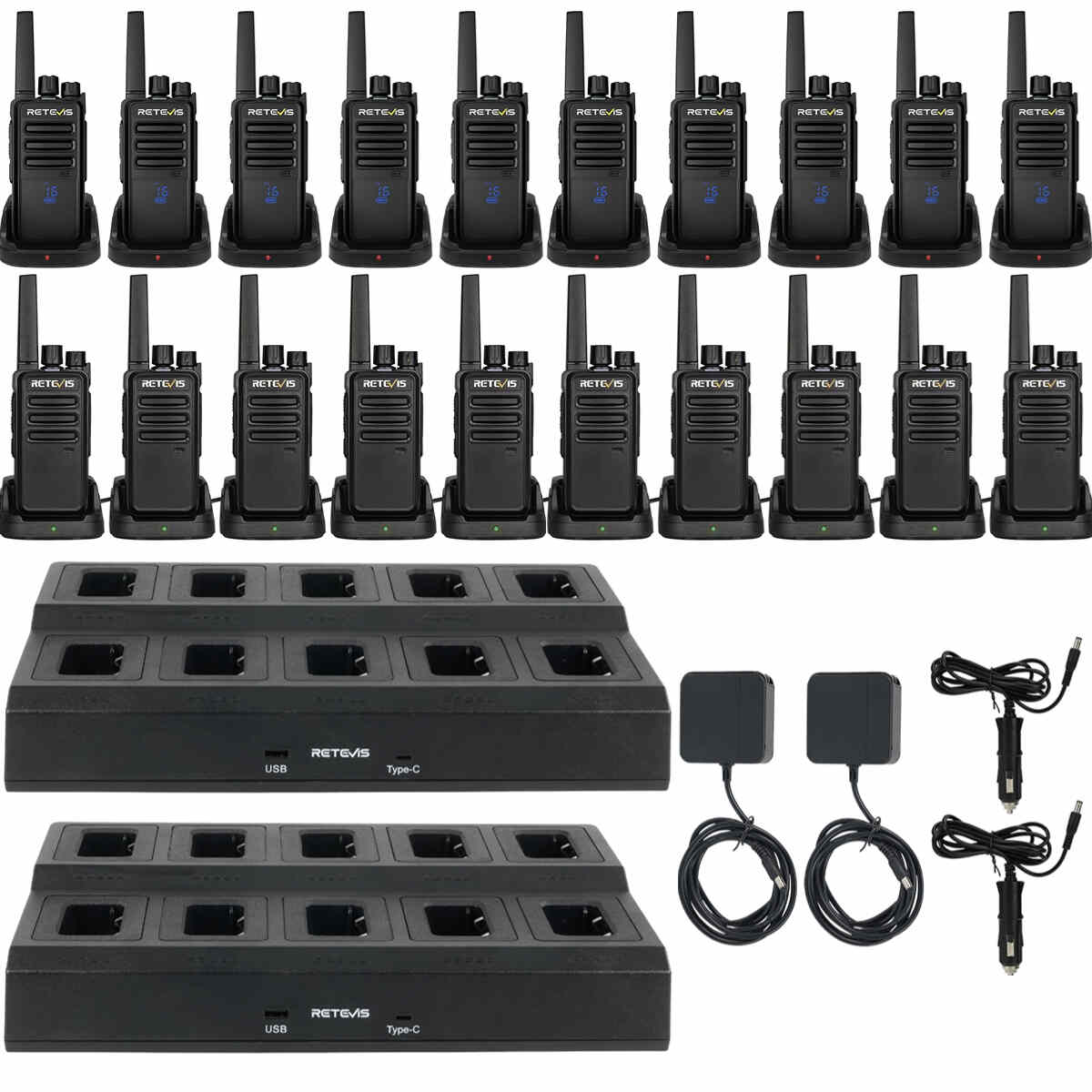 Retevis RT68 10PCS and RT68H 10PCS Bundle with 10-Way Charger (2 Pack)