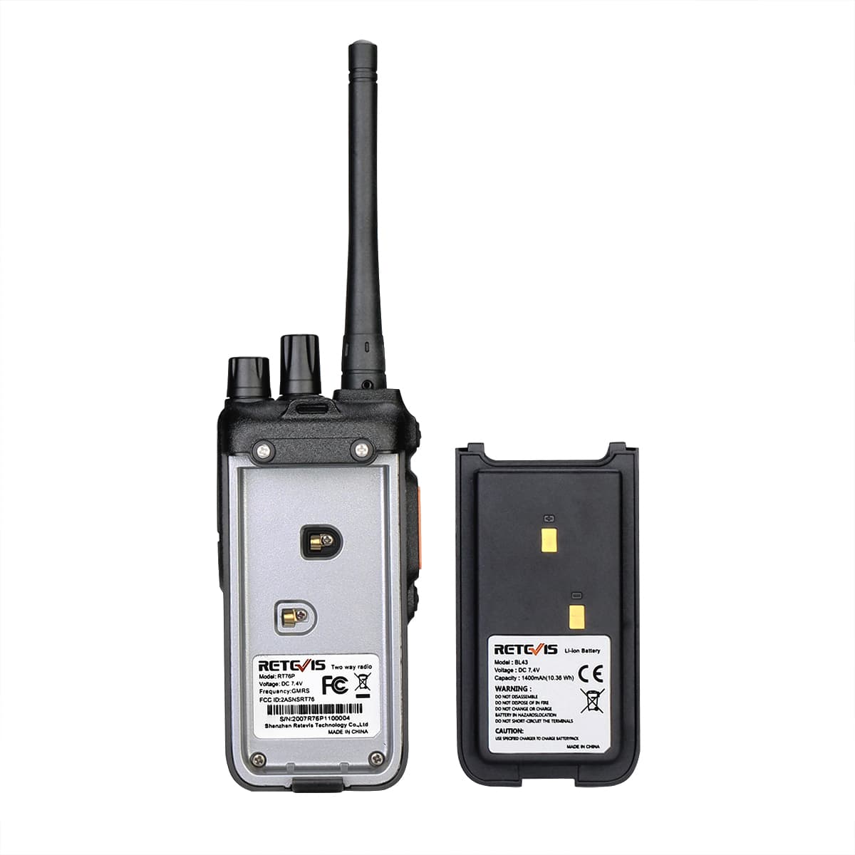 RT76P Long Range GMRS Portable two way radios with Display