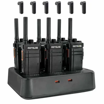 RB37 Bluetooth FRS Two Way Radio (6 Packs)+Multi-Unit Charger