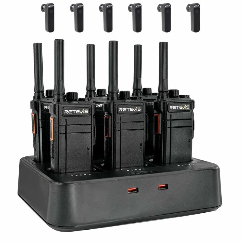 RB37 Bluetooth FRS Two Way Radio (6 Packs)+Multi-Unit Charger