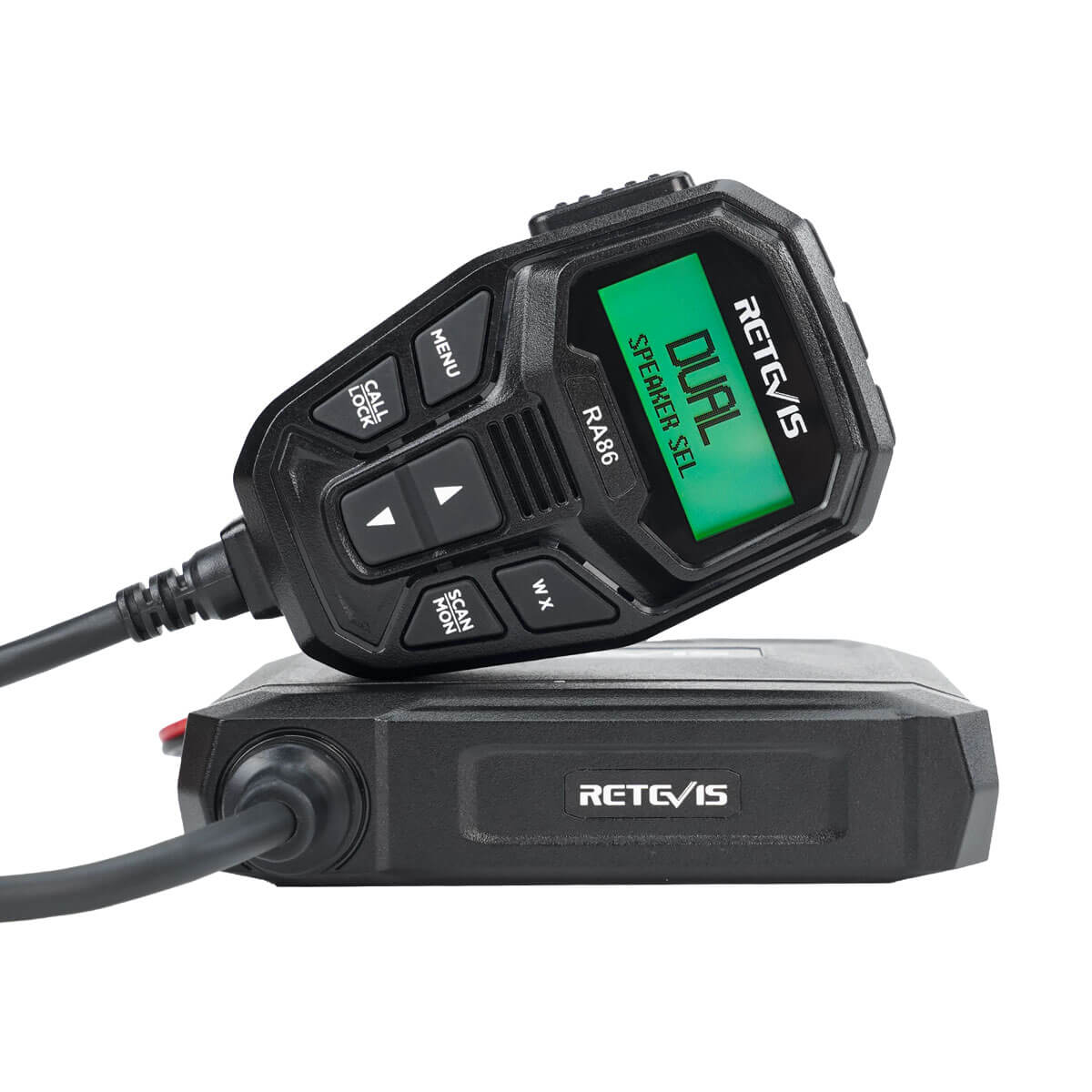 Retevis RA86 GMRS Mobile Two Way Radio with Integrated Microphone and Programming Cable