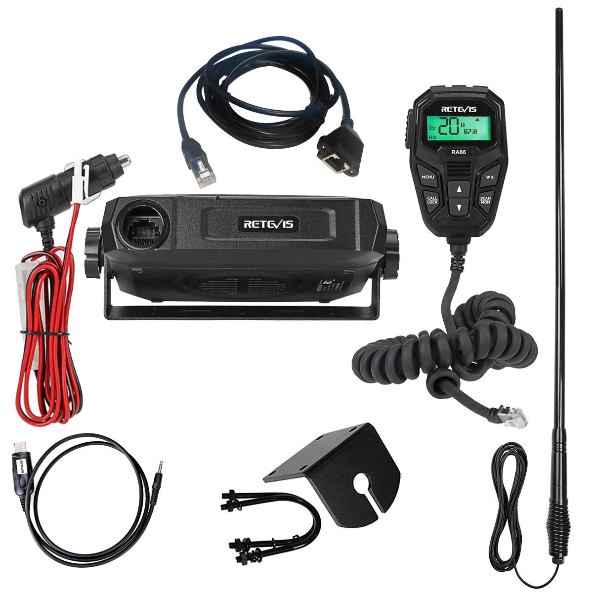 RA86 GMRS Mobile Radios and Fiberglass Radome Antenna Kit