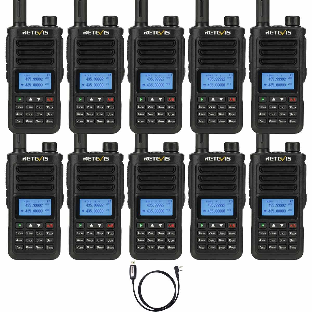 RA89 10 Watt Dual Band IP68 Waterproof Two Way Radios (10 Pack)