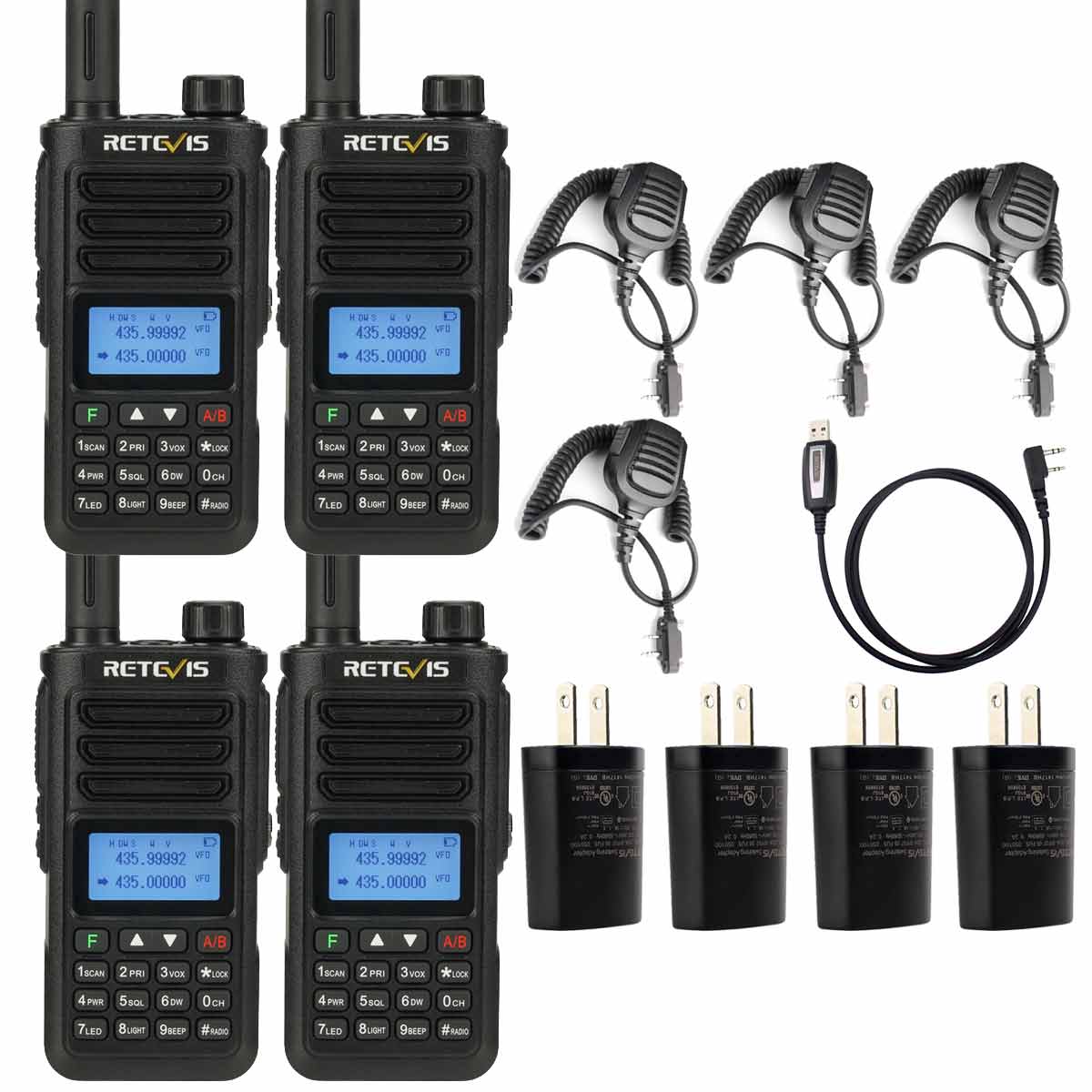 RA89 UV IP68 Ham Radio with Speaker kit (4 Pack) 