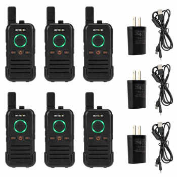 Retevis RB45 FRS Radio 6 Packs | License-Free | USB-C Charging | Dual PTT | 1100mAh Battery | VOX