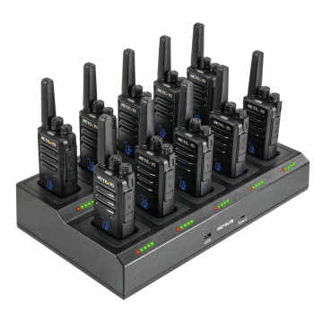 Retevis RT668H PMR446 Radio 10 Packs with 10-Way Charger | License-Free | Hidden Display | Rugged Design | Type-C Charging | Long Battery Life