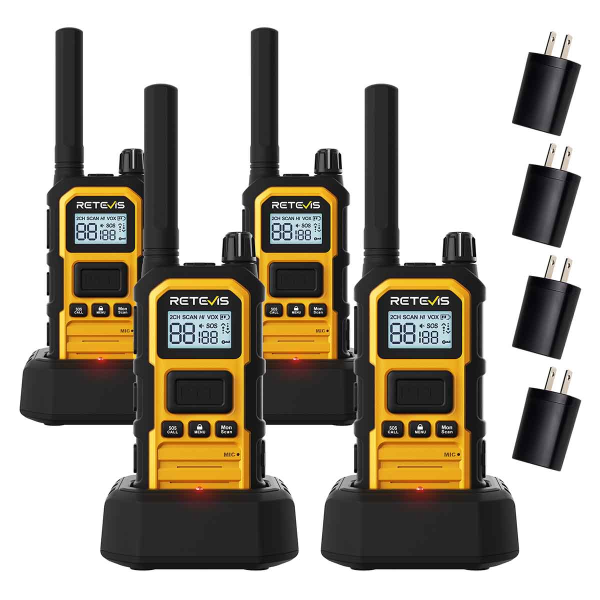 Retevis RB648P UHF 5W IP67 Rugged Two Way Radio 4 Pack