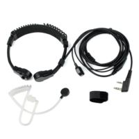 2 Pin Retractable Throat Covert Acoustic Tube Earpiece for Retevis KENWOOD Radio