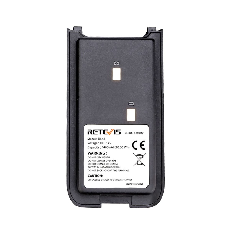 1400mAh 7.4V Original Rechargeable Li-ion Battery for Retevis RT43 RT76 RT10