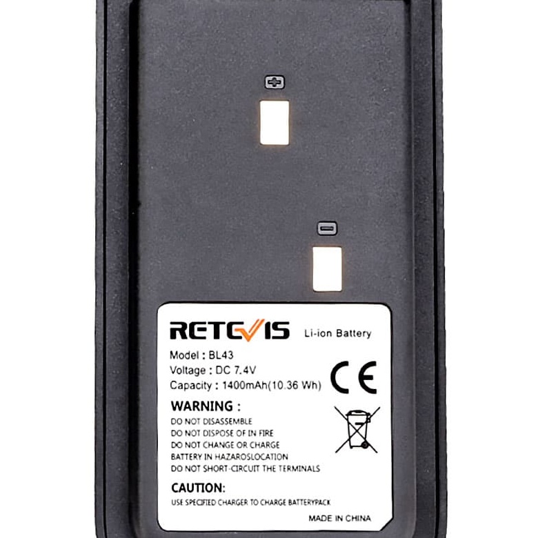 1400mAh 7.4V Original Rechargeable Li-ion Battery for Retevis RT43 RT76 RT10