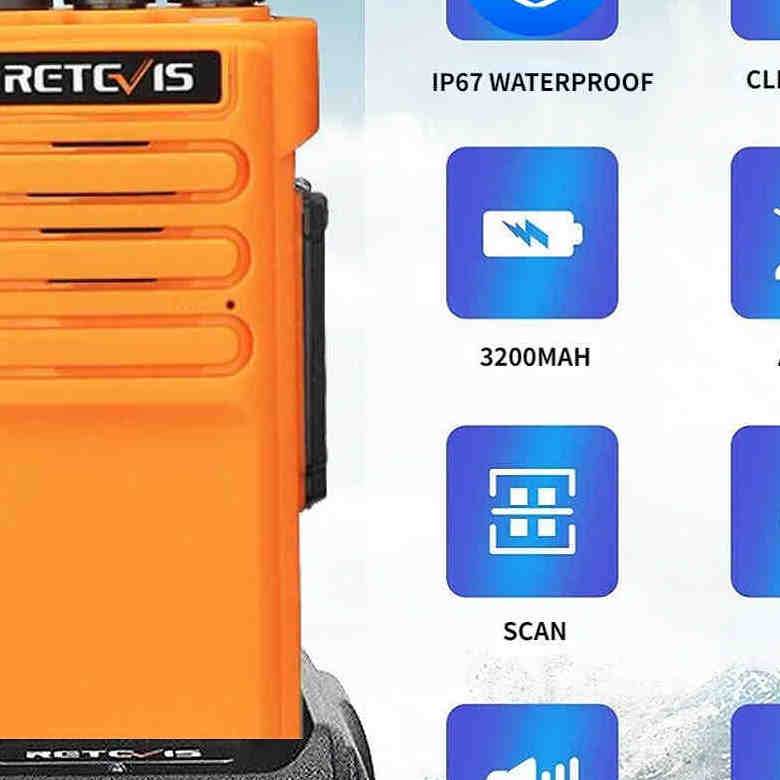 Retevis RT29 Orange IP67 Waterproof Long Distance Handheld Radio