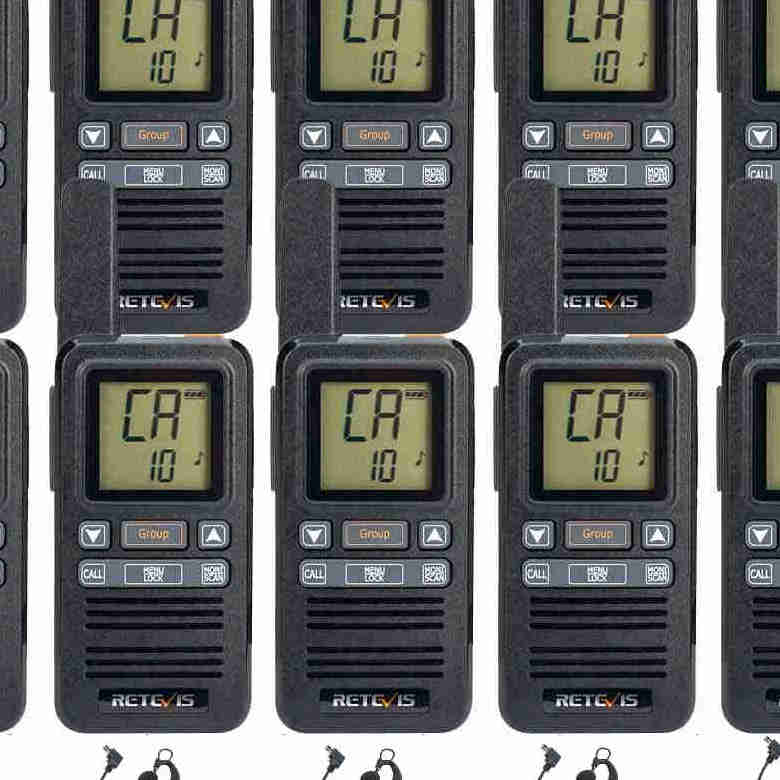 Retevis RB67 FRS Radio 10 Packs with Earpieces | License-Free | NOAA Weather Alert | Type-C Charging | 1600mAh Battery | One Key Group Call