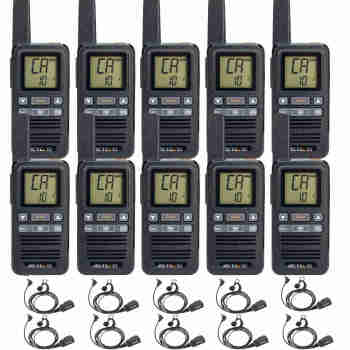 Retevis RB67 FRS Radio 10 Packs with Earpieces | License-Free | NOAA Weather Alert | Type-C Charging | 1600mAh Battery | One Key Group Call