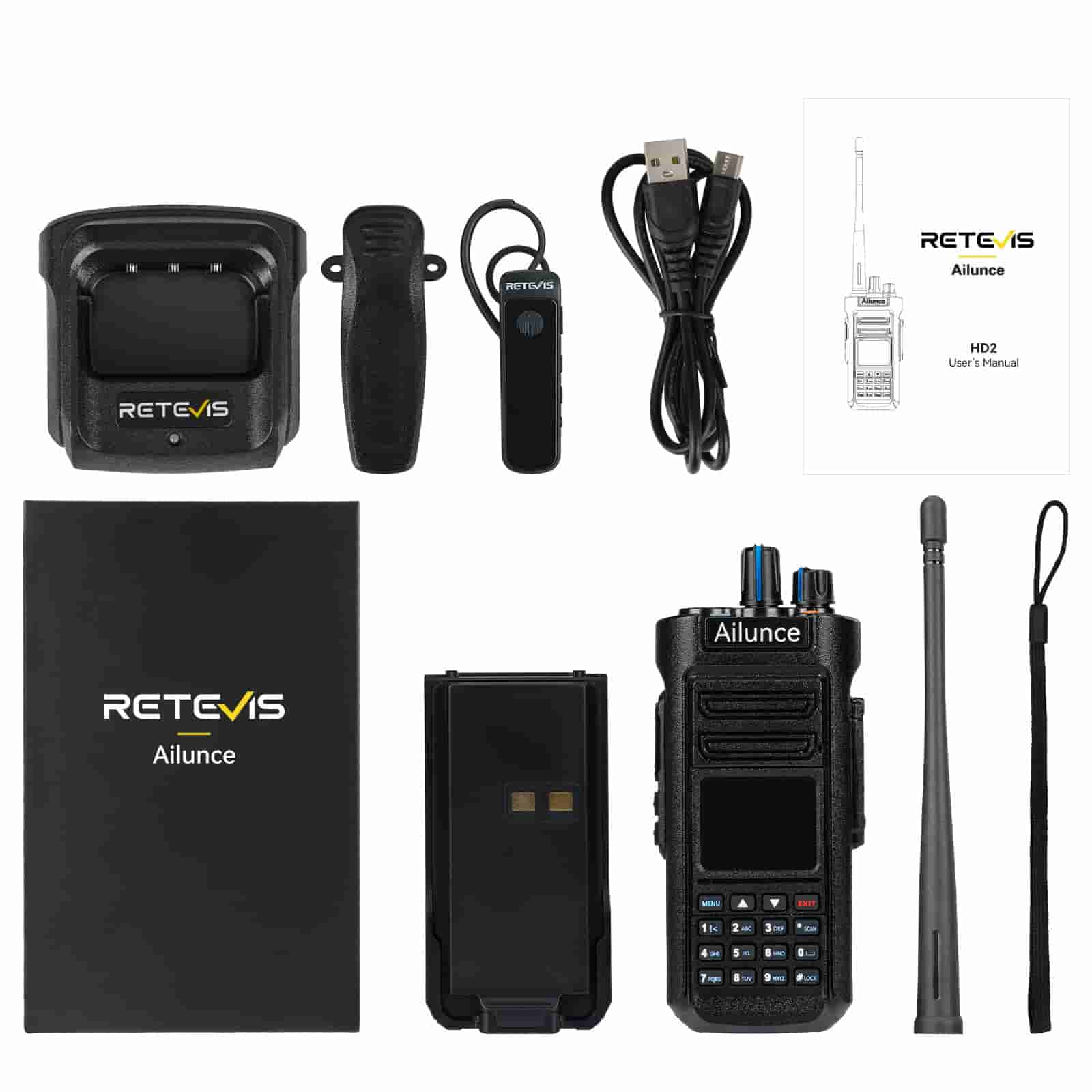 HD2 Waterproof DMR and TR113 Full-band HAM Radio bundle