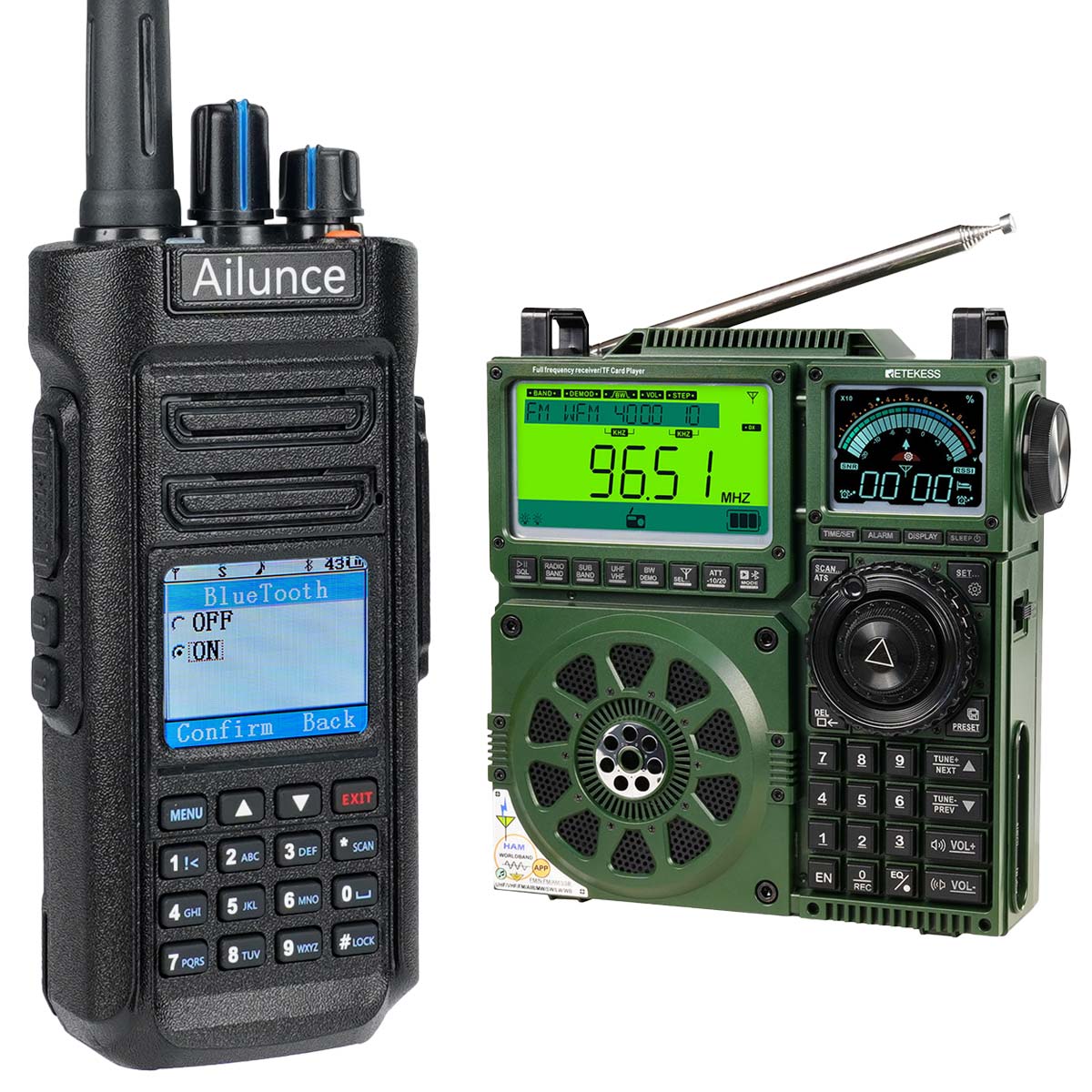 HD2 Waterproof DMR and TR113 Full-band HAM Radio bundle