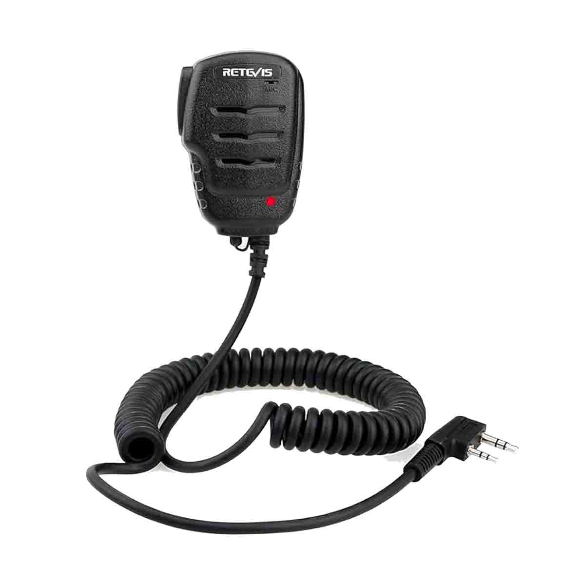 LED Shoulder Speaker Mic 2Pin For Retevis Baofeng Radio with 3.5mm Audio Jack