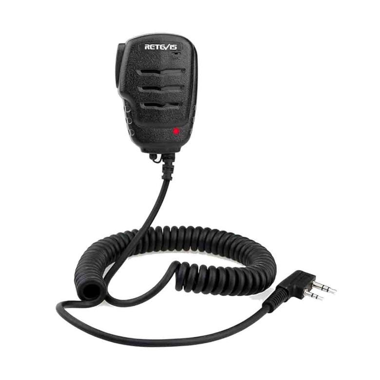 LED Shoulder Speaker Mic 2Pin For Retevis Baofeng Radio with 3.5mm Audio Jack