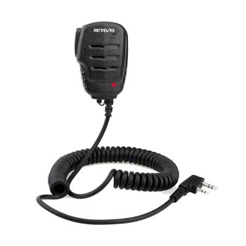 LED Shoulder Speaker Mic 2Pin For Retevis Baofeng Radio with 3.5mm Audio Jack