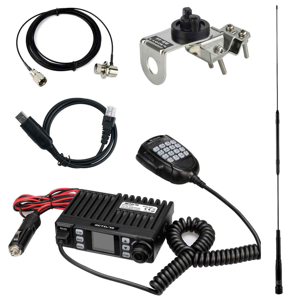 Retevis RA25 20WDual Band Mobile Radio  BUNDLE