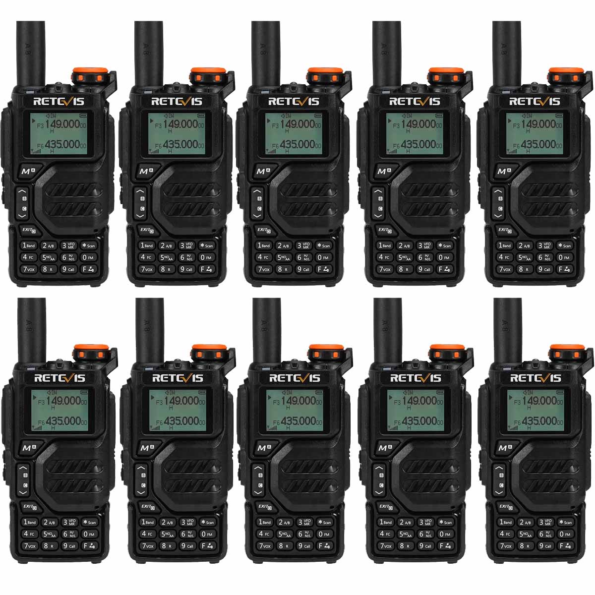 Retevis RA79 Walkie Talkie Dual Band Portable Two-way Radio 10packs