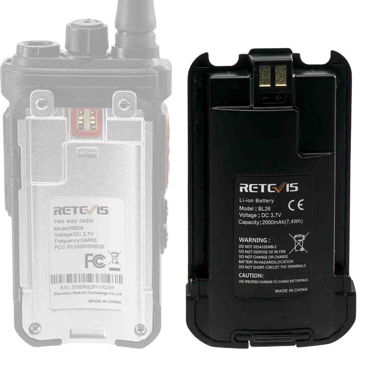 BL26 2000mAh 3.7V Original Li-Ion Battery for RB26 RB37 RB637