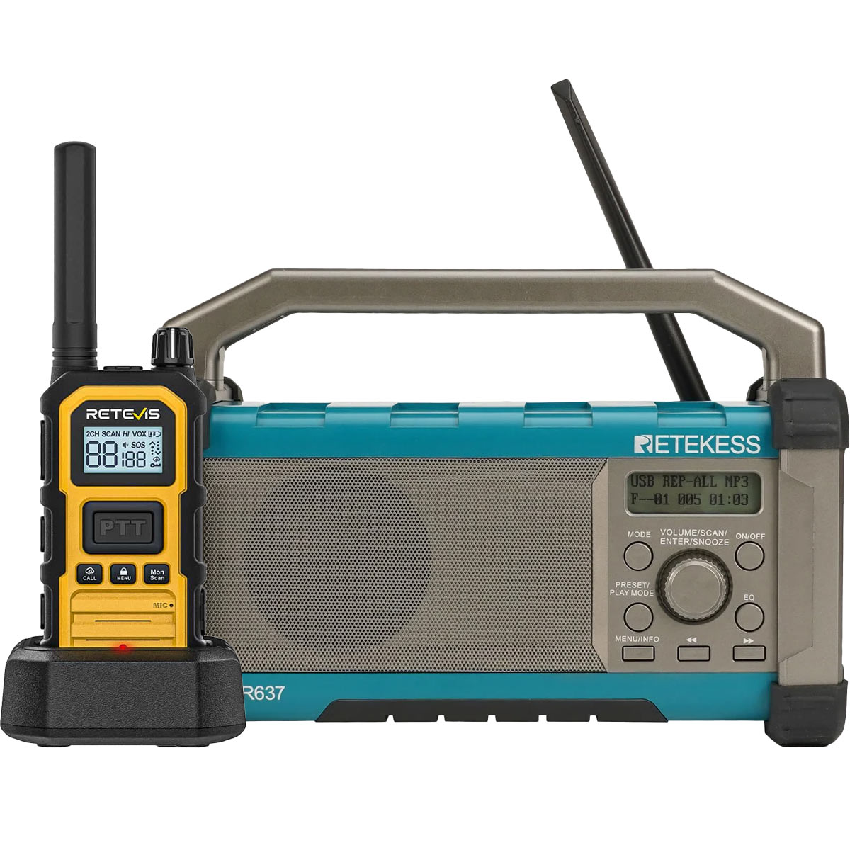 RB648P IP67 Radio and TR637 Jobsite Bluetooth Radio bundle