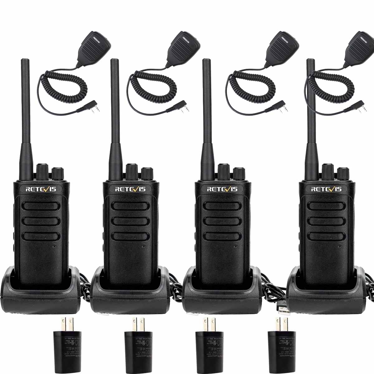 RB85 High Power 2 Way Radios with Shoulder Mic Noise Canceling Radio 4Pack