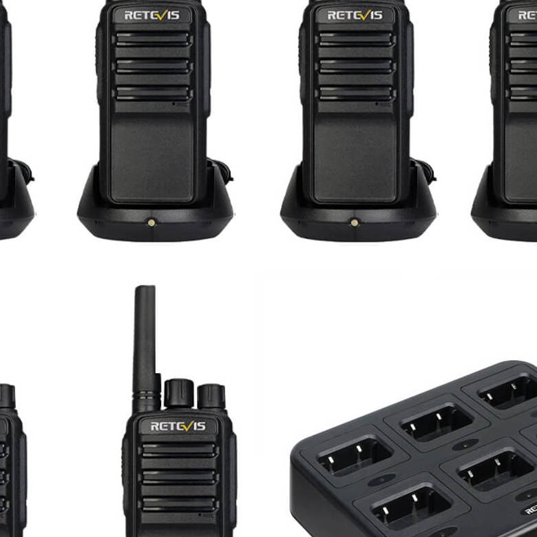 Retevis NR10 FRS Radio 6 Packs with Six-Unit Charger | License-Free | Noise Reduction | 1200mAh Battery | Multi-charging Methods | VOX