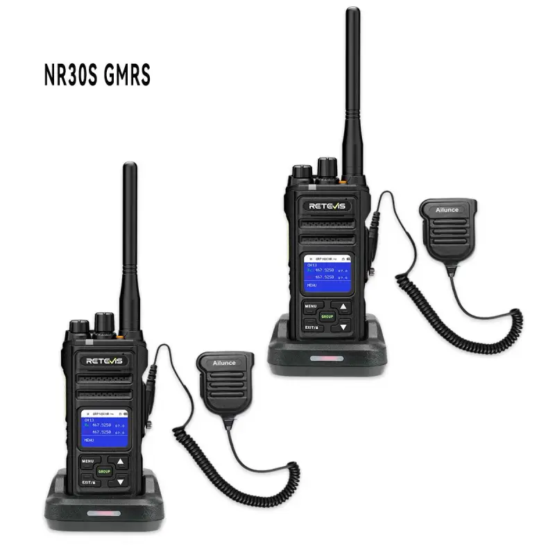 Retevis NR30S GMRS Waterproof  Walkie Talkie with IP55 Speaker Mic 2Pcs