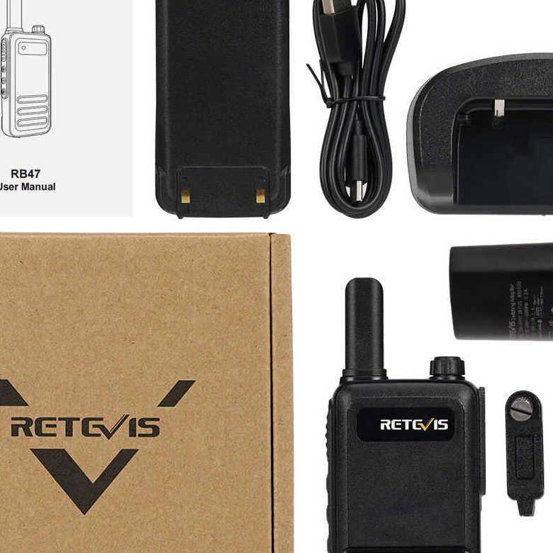 Retevis RB47 FRS Radio | License-Free | IP67 Waterproof | 1000mAh Battery | USB-C Charging | Ultra-Thin Design