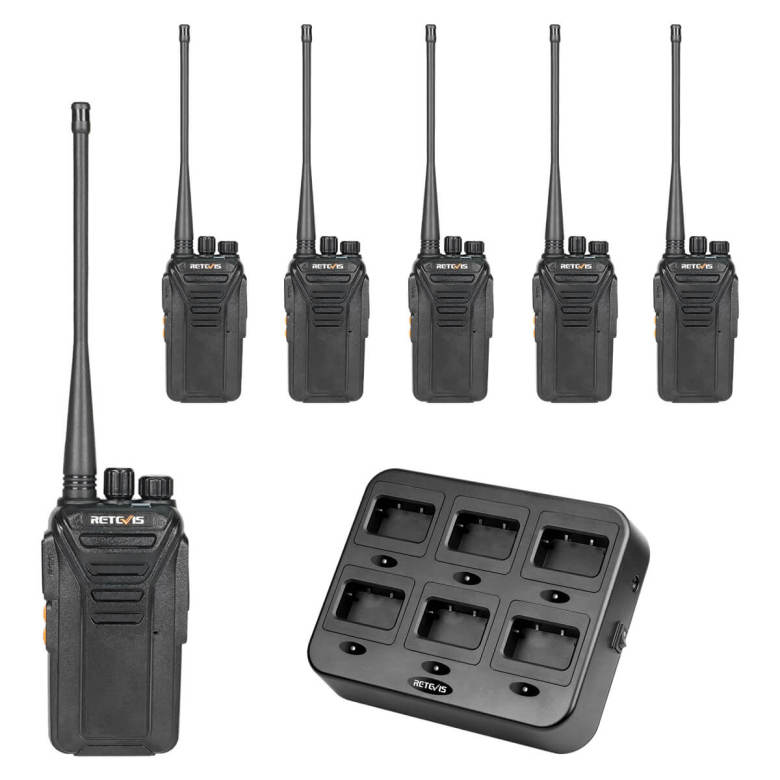 Retevis RT27V MURS Radio 6 Packs With Multi-Unit Charger | License-Free | Long Battery Life | 5 Uncrownded VHF channels | Rugged Design