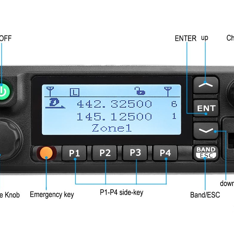 RT90 Full-power DMR Dual Band Mobile HAM Radio Built-in GPS