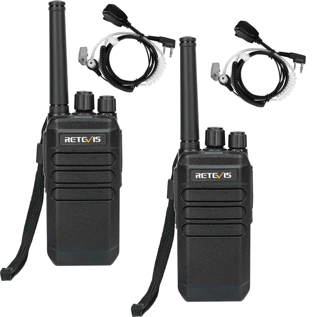 RT40 Digital PMR446 License-free Portable Walkie Talkie with Earpieces (2 Pack)