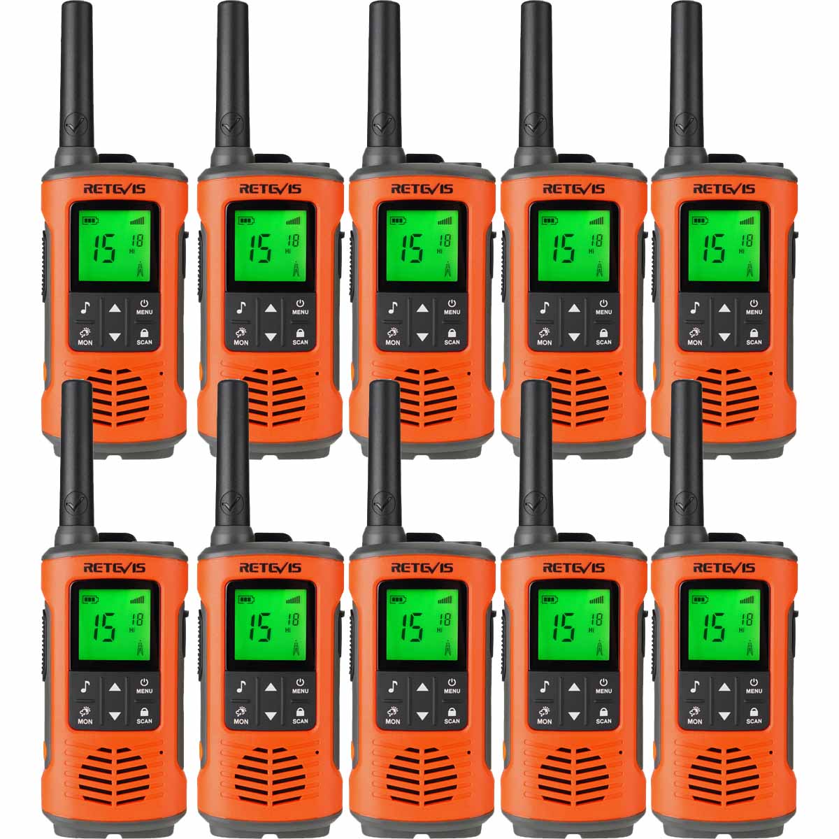RT45P IP67 Waterproof Walkie Talkies License-Free Radio 10pack