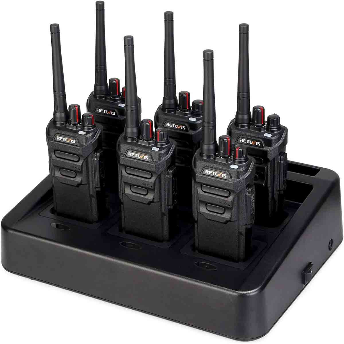 RT48 IP67 Waterproof Rugged Two Way Radio 6Pack+6 Way Multi Unit Charger