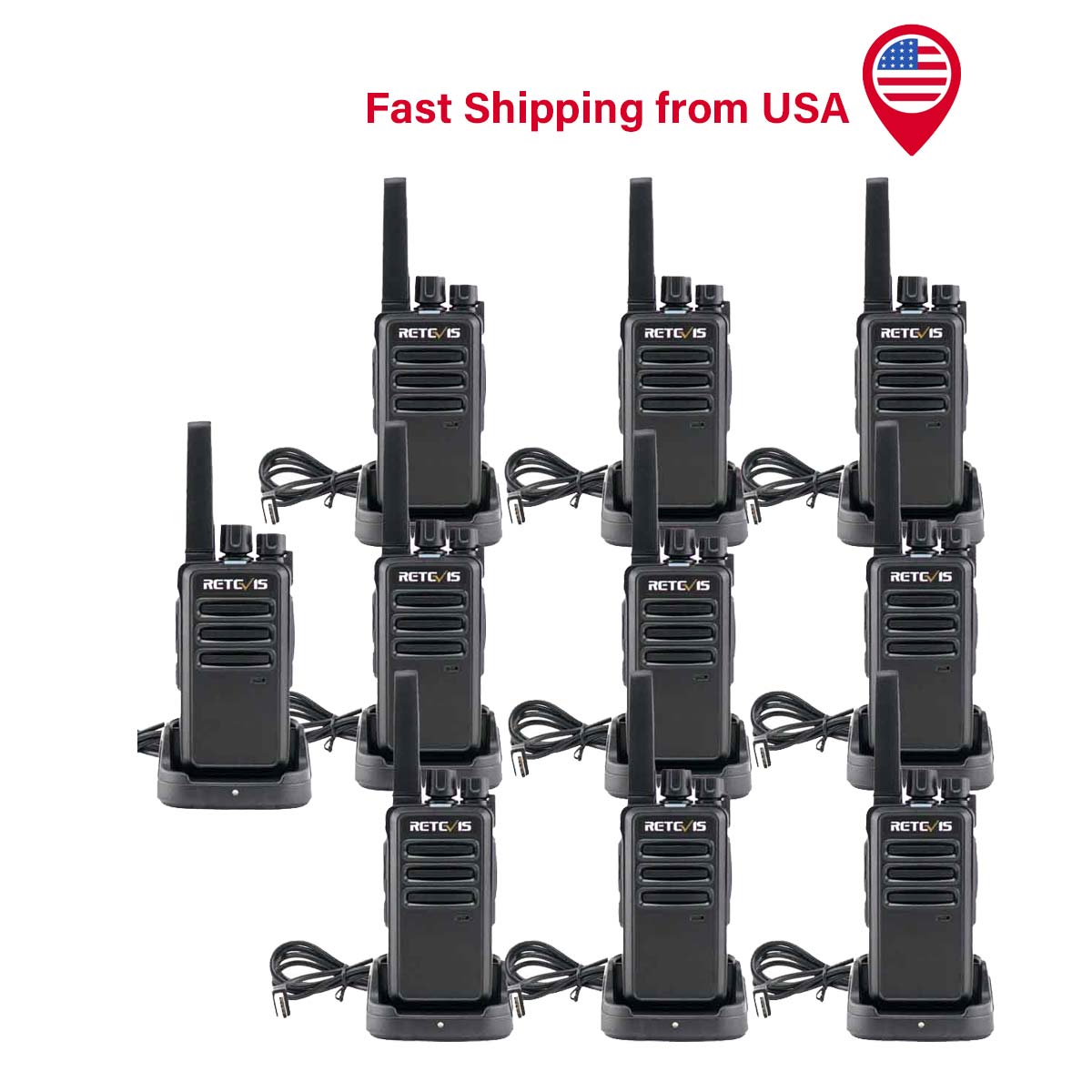 RT68 Cost-Effective Portable Walkie Talkies Small License-free Radio 10Pack