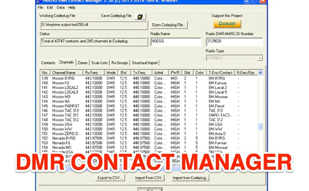 Contact manager dmr