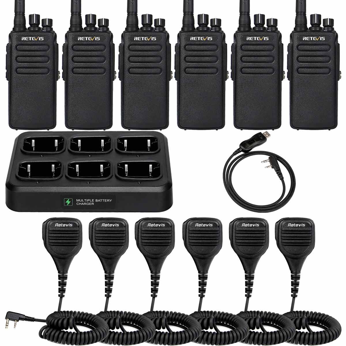 RT81 10w Waterproof UHF DMR Walkie Talkie With IP54 Speaker Mic (6PCS)