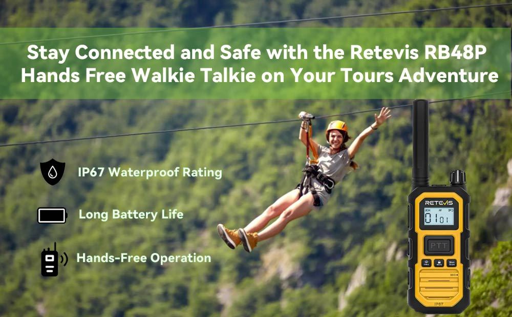 Stay Connected and Safe with the Retevis RB48P Hands Free Walkie Talkie on Your Tours Adventure