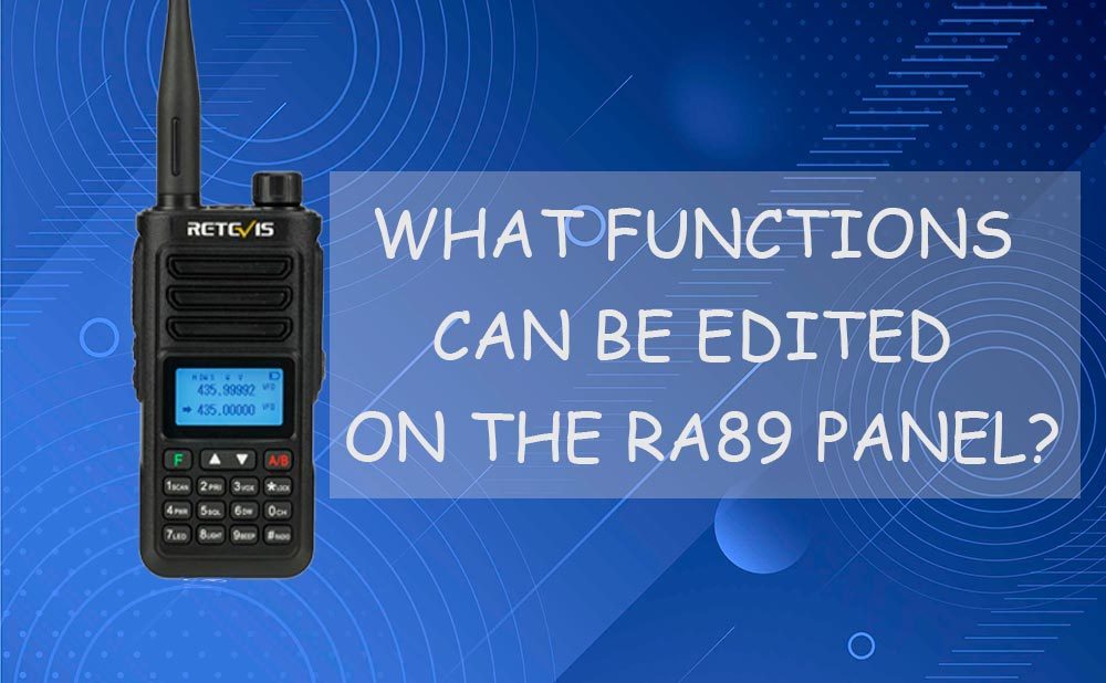 What functions can be edited on the RA89 panel?