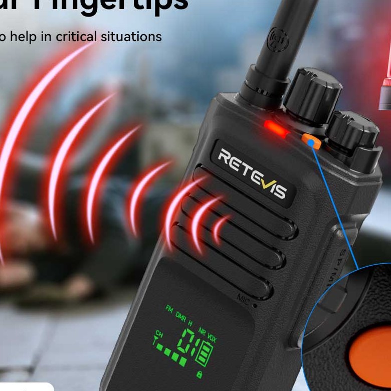 Retevis NR40 DMR Digital AES256 Two Way Radio with Noise Reduction and IP67 Waterproof