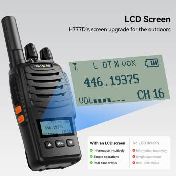 Retevis H777D PMR446 Walkie Talkie | License-Free | USB-C Charging | 1200mAh Battery | VOX | Emergency Alarm