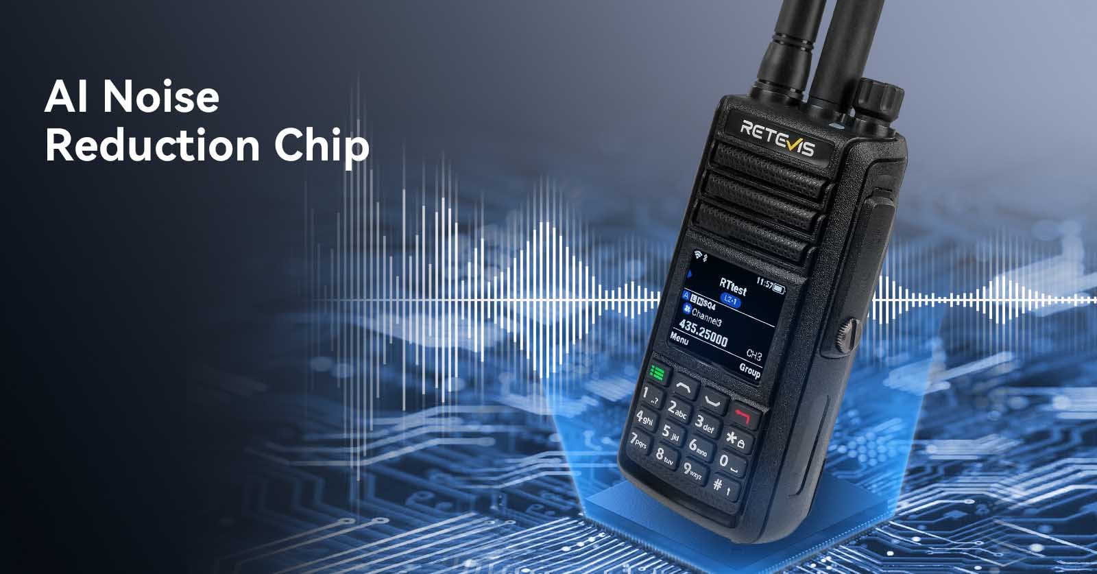 MateTalk L2 PoC walkie talkie featuring AI noise reduction for clearer audio.