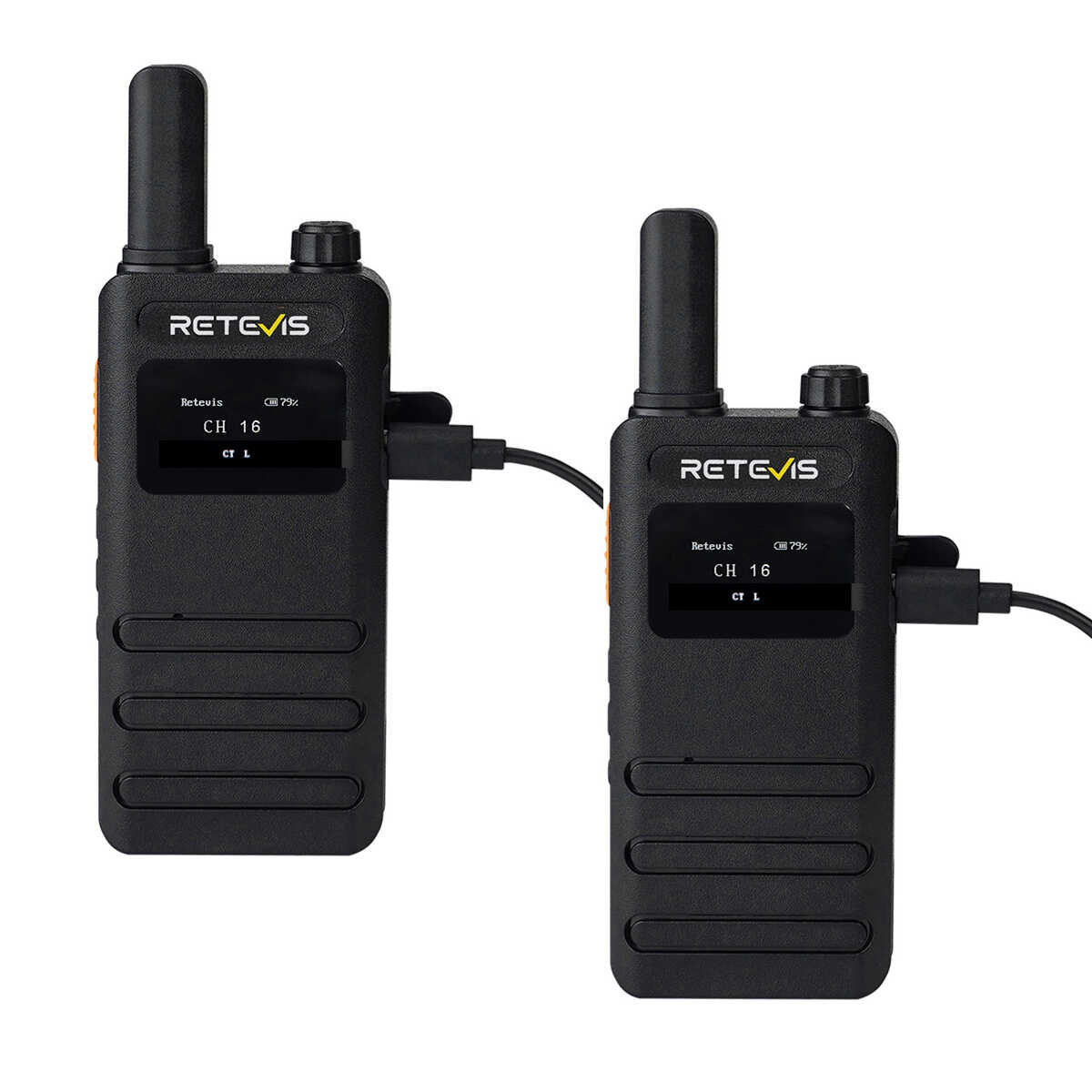 B63S Ultra-Slim PMR446 Rechargeable Walkie Talkie with LCD Display