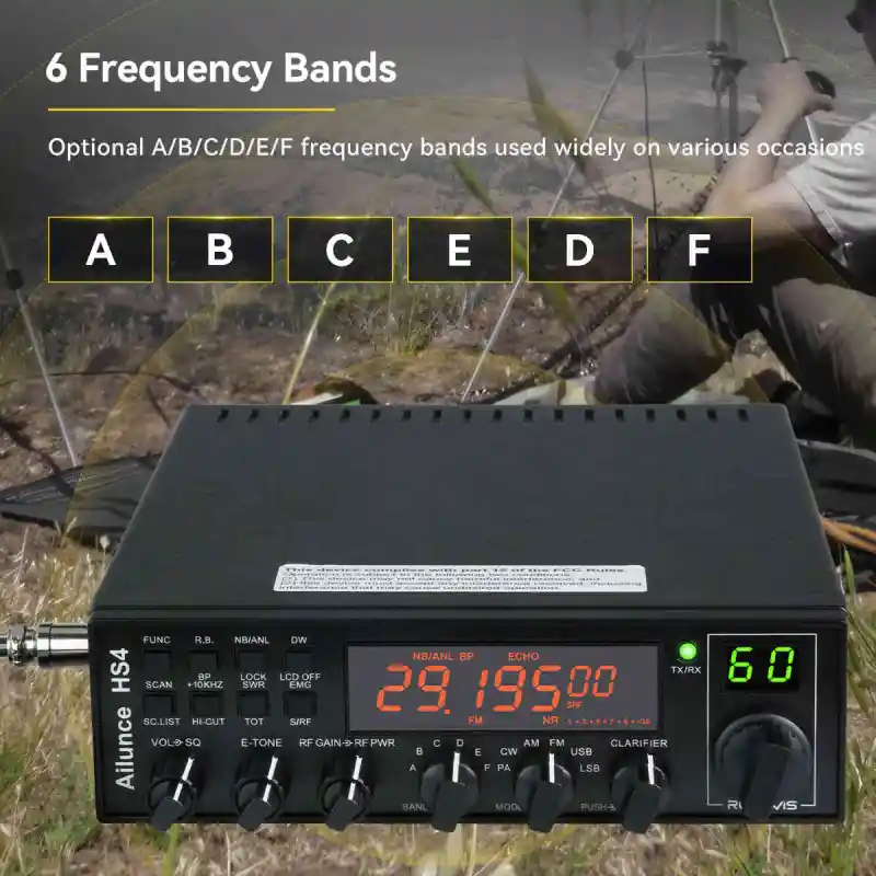 Retevis Ailunce HS4 10 Meter SSB Ham Radio AM/FM/PA/USB/LSB/CW Mobile Transceiver 